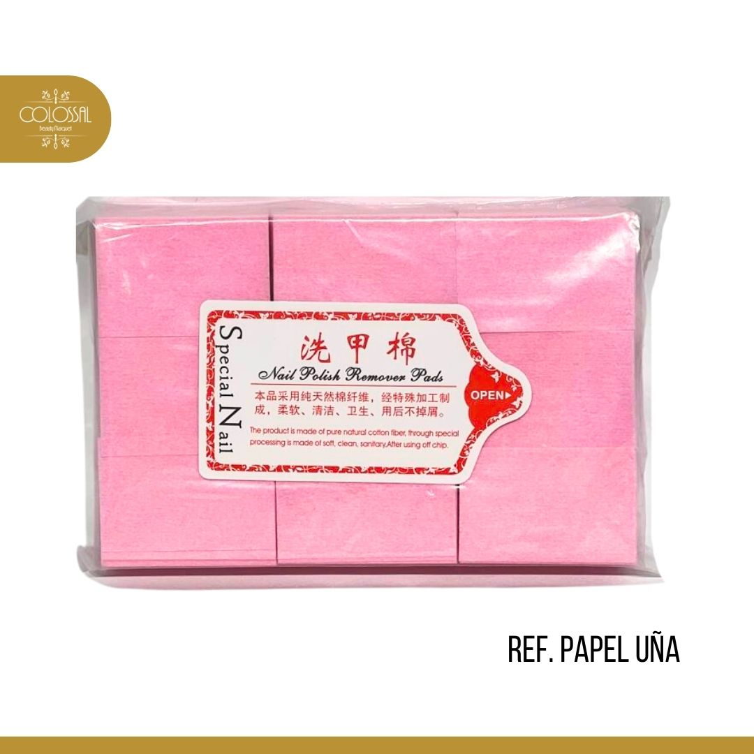 U- PAPEL PARA REMOVER ESMALTE X 600 ALMOHADILLAS REF. PAPEL UÑA ###