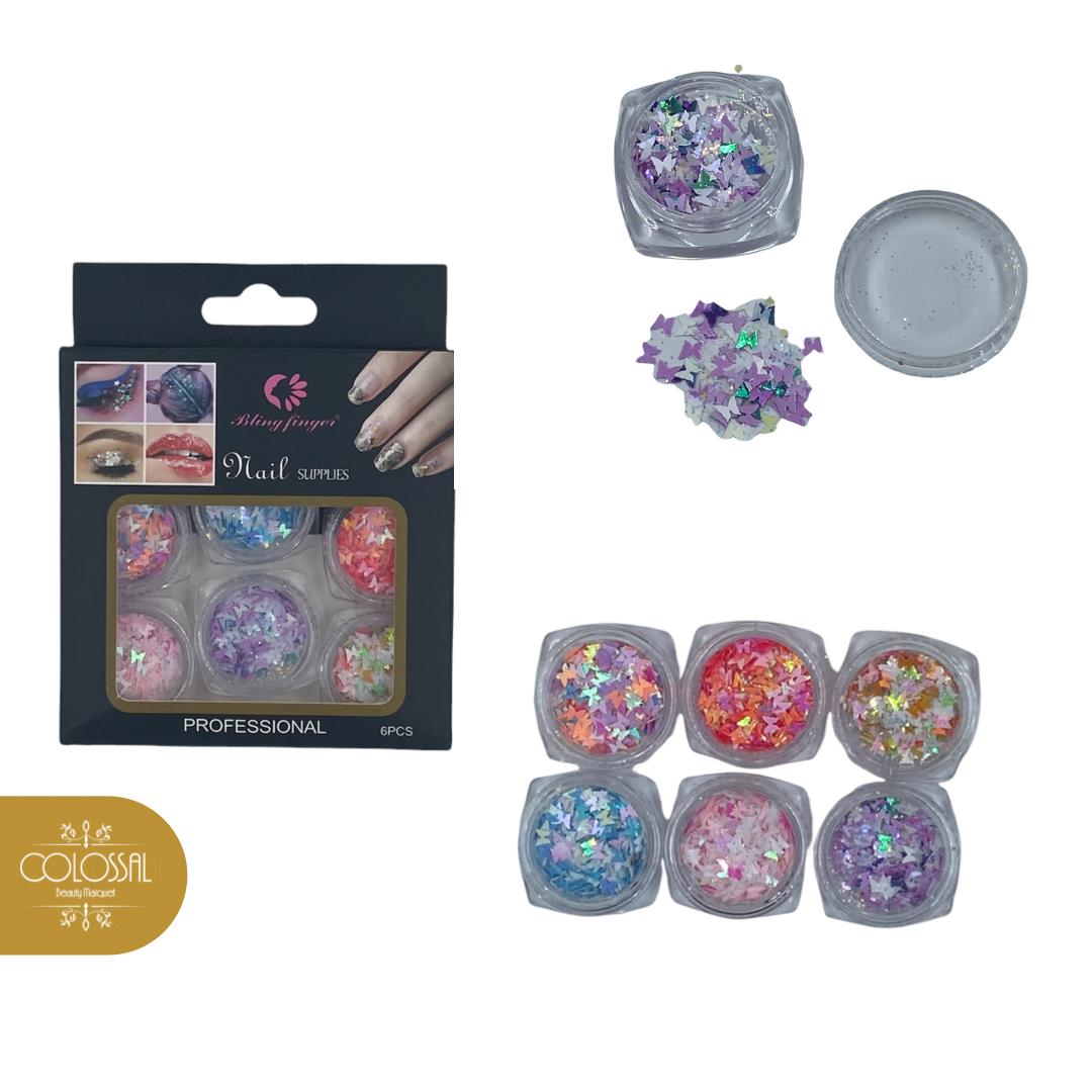 U-E-UZ-GLITTER DECORADOR DE U?AS X6 REF U86-25***
