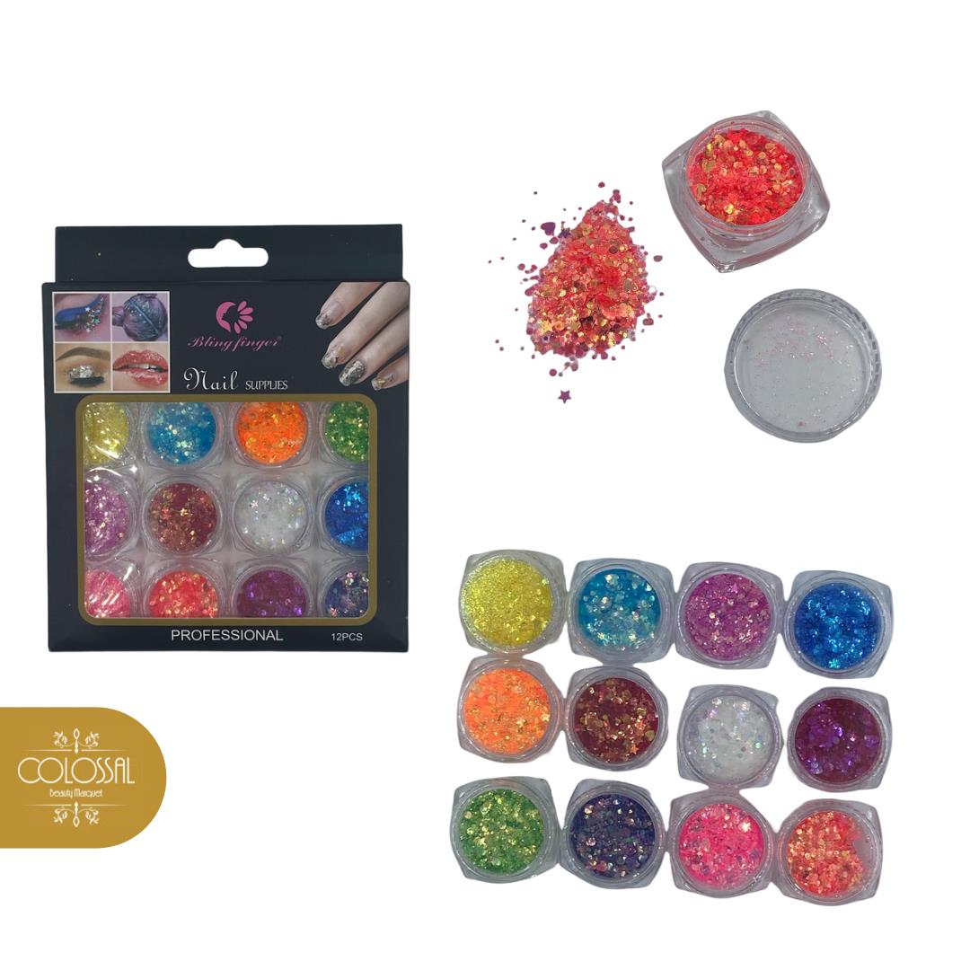 U-E-UZ-GLITTER DECORADOR DE U?AS X12 REF U86-7