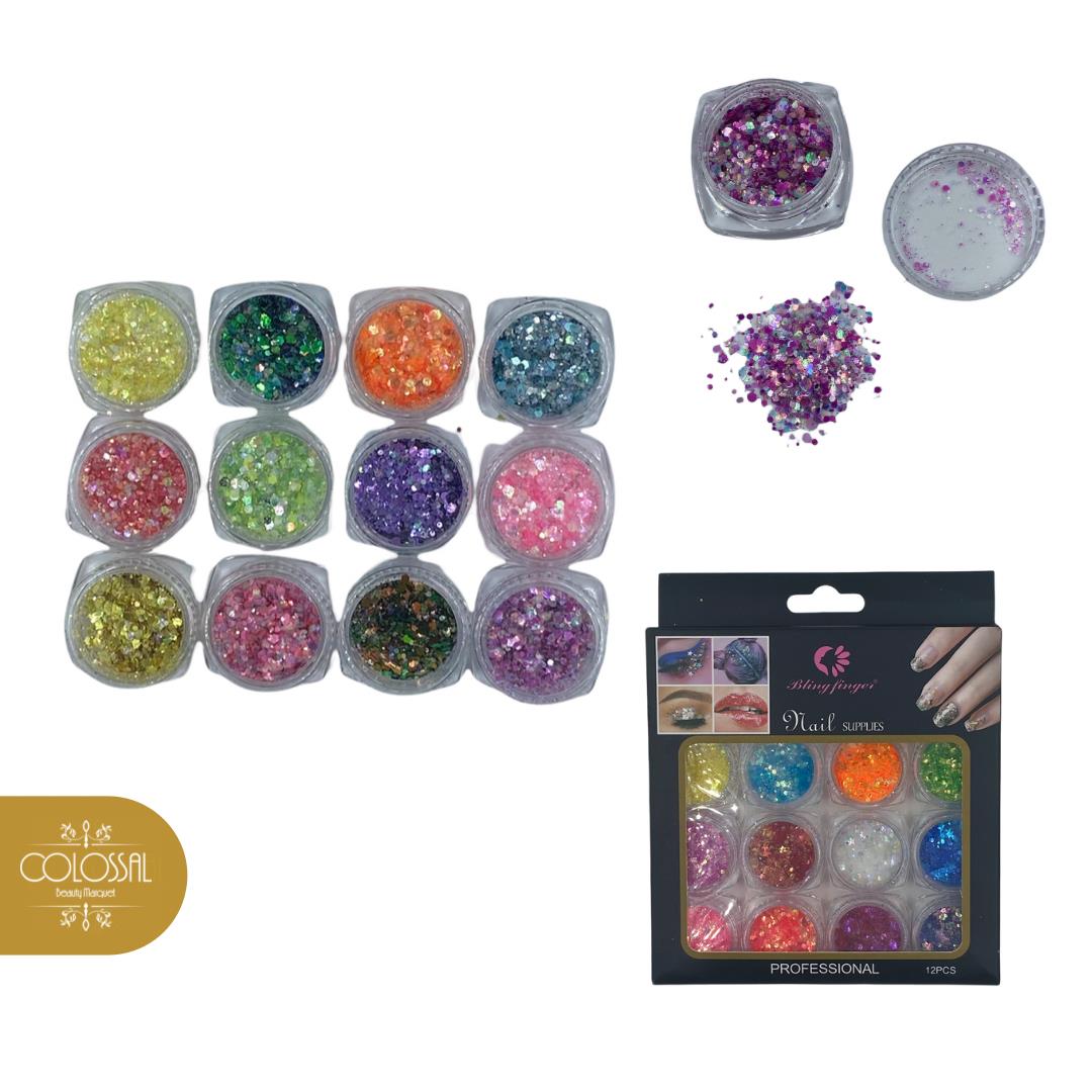 U-E-UZ-GLITTER DECORADOR DE U?AS X12 REF U86-6