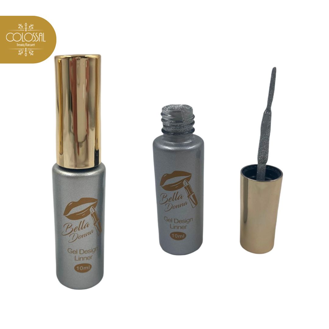 UU-ESMALTE CON PINCEL  LINER PLATEADO REF.BELLA-LS ***